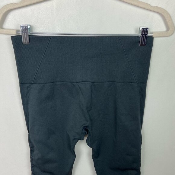 Mono B Grey High Rise Ribbed Leggings Size Large‎ Style APH2501 Yoga Dance Pants - Picture 9 of 11